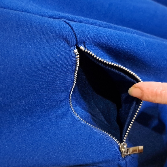 NWT NY & Co cobalt blue zipper pocket dress - Picture 4 of 9